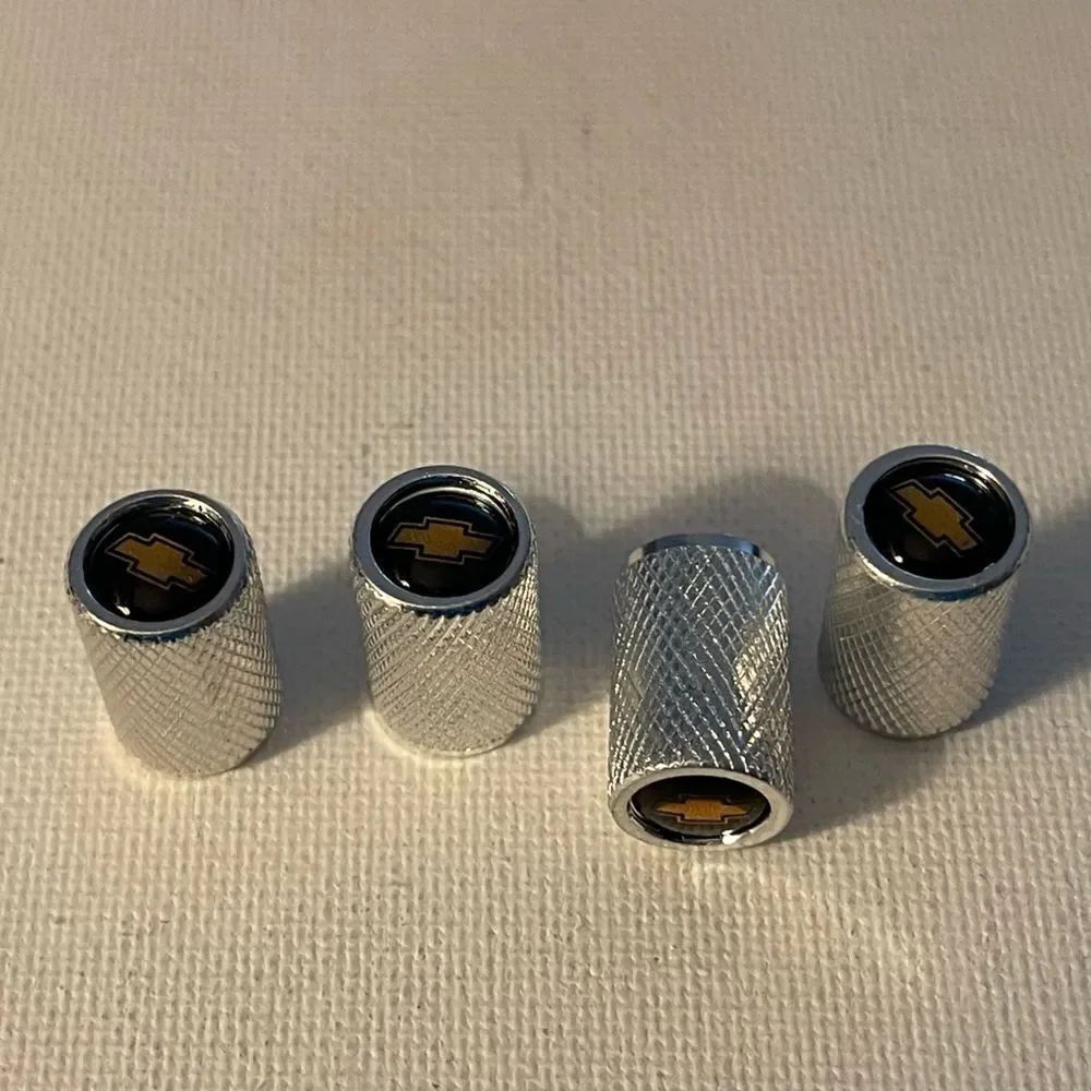 Chevrolet Logo valve Stem caps in Silver set of 4 NWT